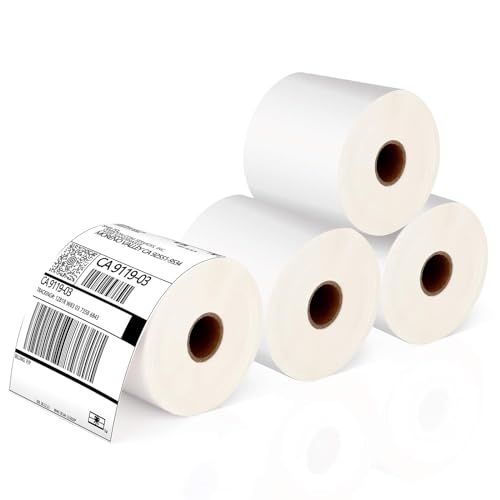 JADENS Thermal Shipping Labels 4x6-350 Labels(4 Rolls), Compatible with Rollo, Brother, Zebra and Most Thermal Printer, Perforated, Commercial Grade, Doesn't Compatible with Dymo