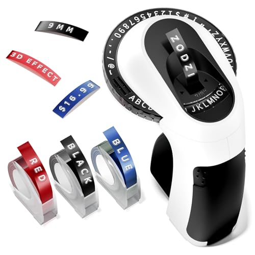 Zodzi Label Maker,Embossing Label Maker,Manual Embossed Label Maker Machine