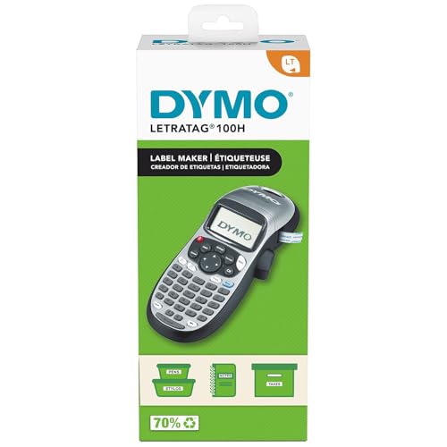 DYMO LetraTag 100H Silver Handheld Label Maker & LT Label Tapes, Thermal Printing, Easy-to-Use, Great for Home & Office Organization