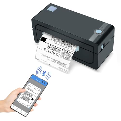 JADENS Bluetooth Thermal Shipping Label Printer, Wireless 4x6 Label Printer | Compatible with Android, iPhone, Windows & Mac, Widely Used for, Amazon, Shopify, Etsy, USPS(Blue)