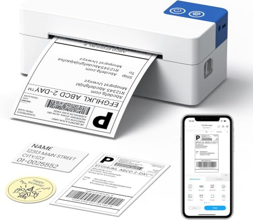 ETIKEZ Bluetooth Thermal Shipping Label Printer, 4x6 Thermal Label Printer