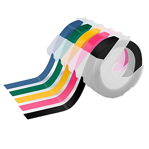 Oozmas Compatible Label Tape Replacement for Dymo Embossing Label Maker
