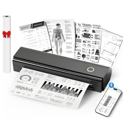 NDYIN Portable Printers Wireless for Travel, N80 Bluetooth Thermal Printer