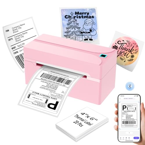 HKHKPI Bluetooth Thermal Label Printer,4x6 Shipping Label Printer